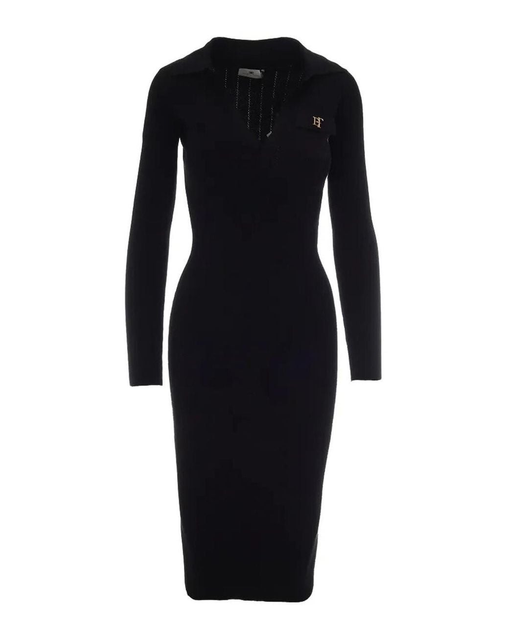 Elisabetta Franchi Black Knitted Dress