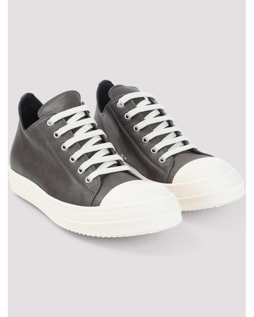 Rick Owens Black Low Sneaks Calf Leather Sneakers for men
