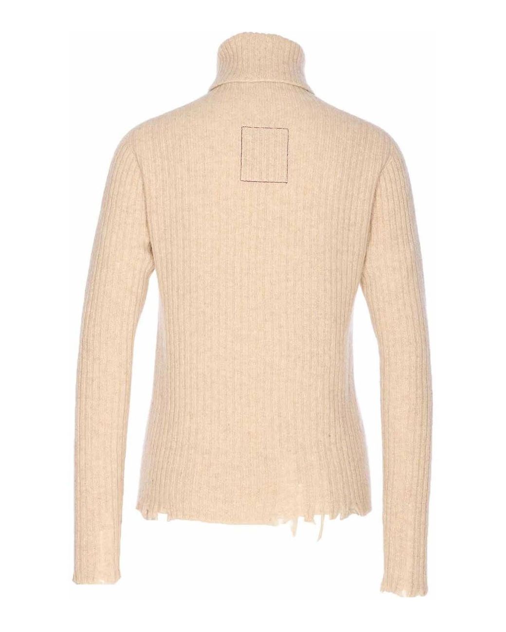 Uma Wang White High Neck Rib Top