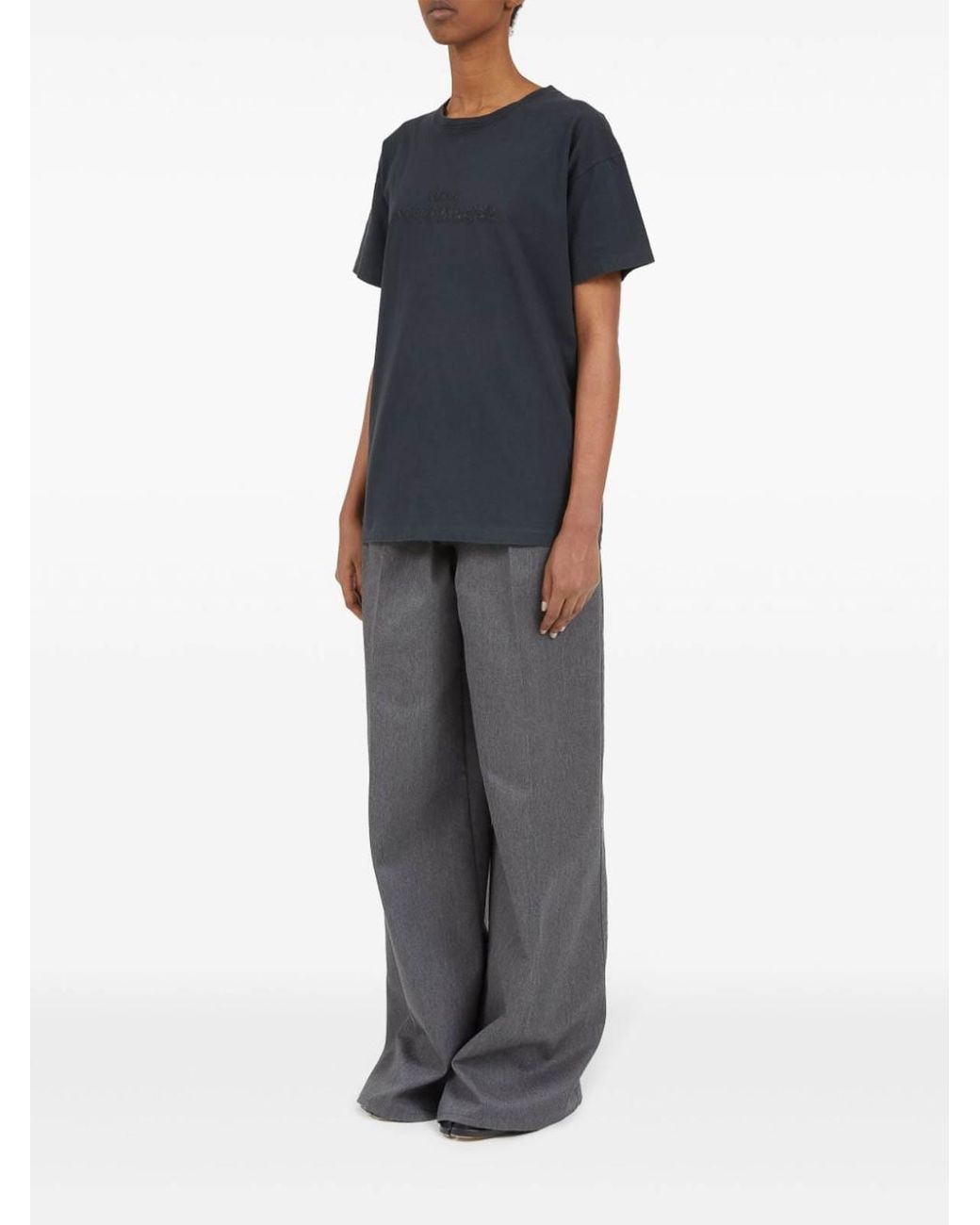 Maison Margiela Gray Logo Cotton T-Shirt