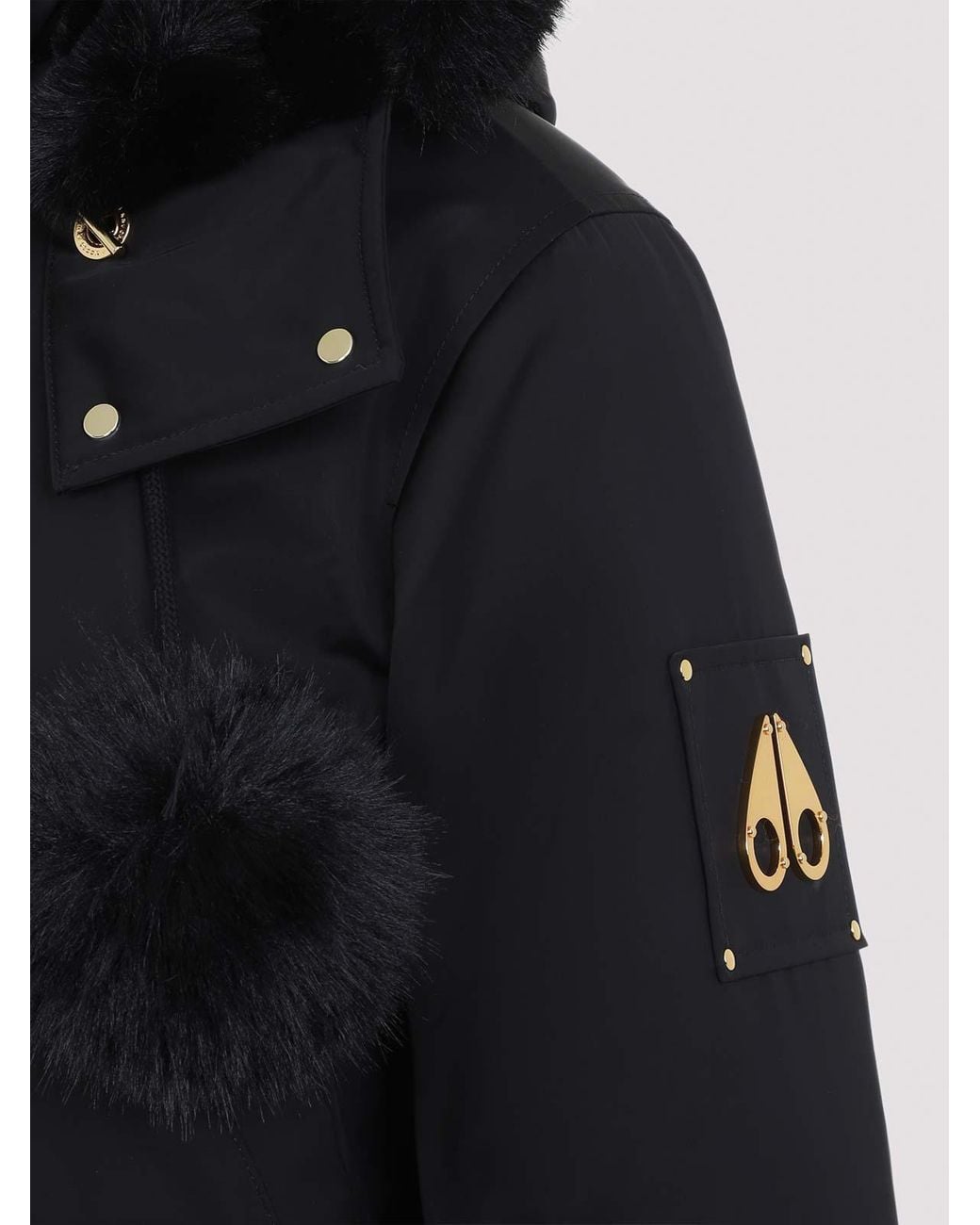 Moose Knuckles Black Lux Satin Bomber