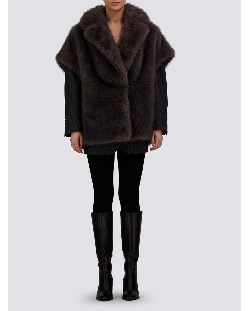 Herno Black Long-Pile Fur-Touch Gilet