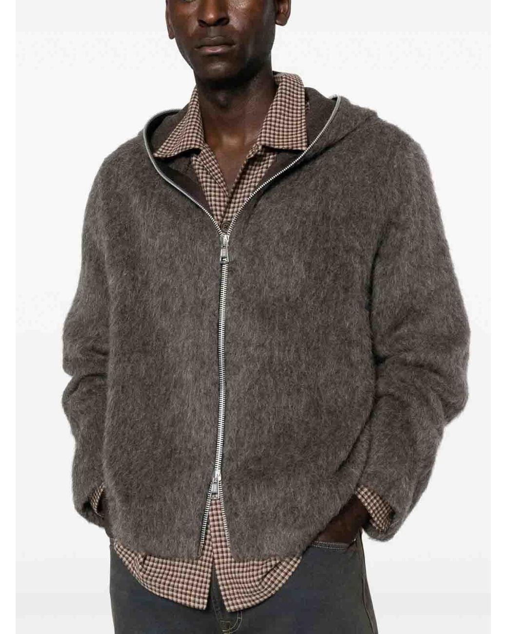 Our Legacy Brown Full Zip Hood for men