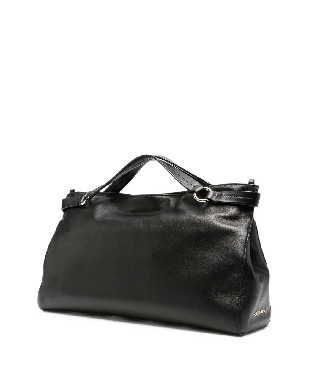 Orciani Black Folded-Top Handbag