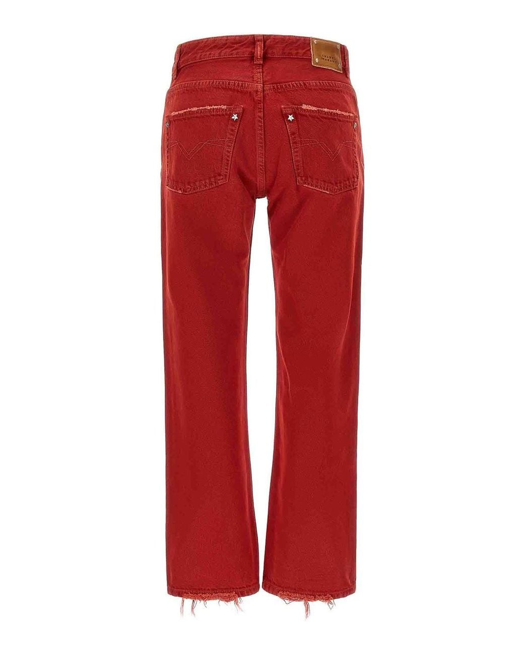 Isabel Marant Red Daya Cropped Jeans