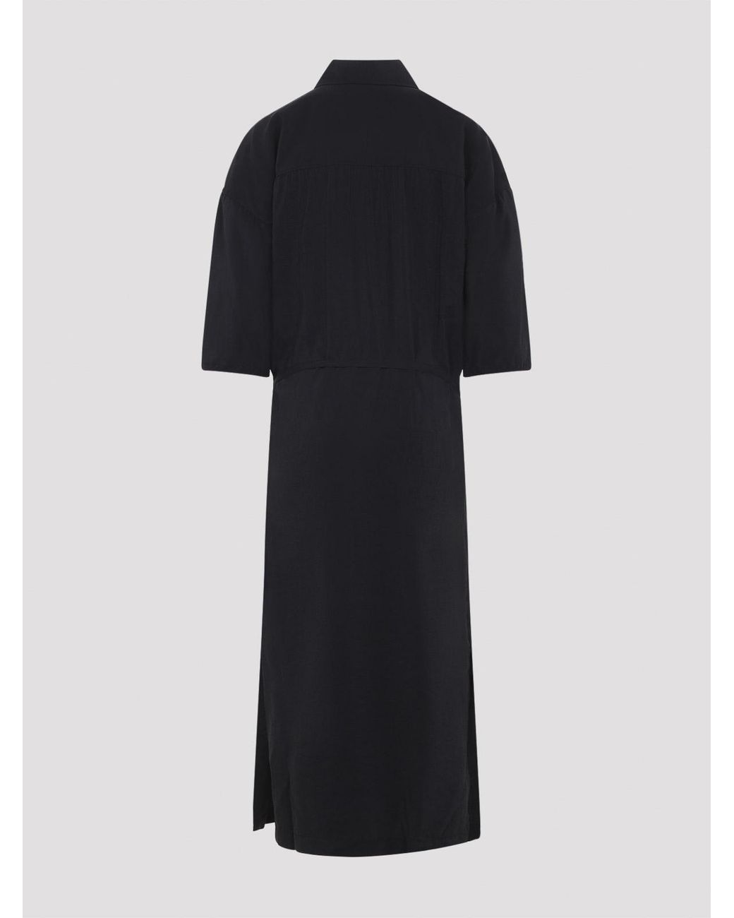 Lemaire Black Asymmetrical Midi Dress