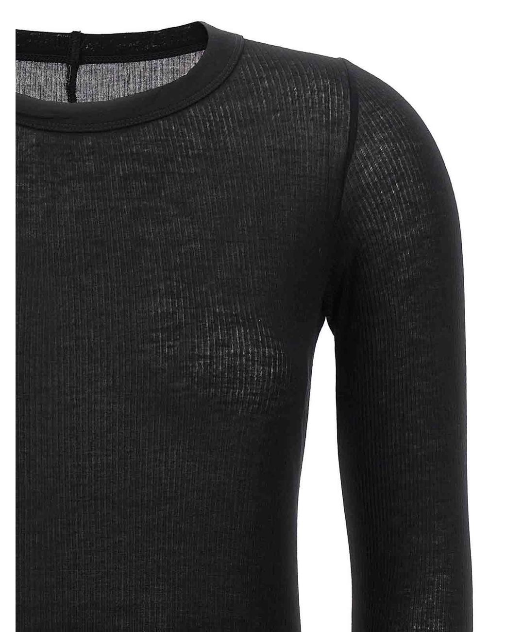 Rick Owens Black Rib Ls T' T-Shirt