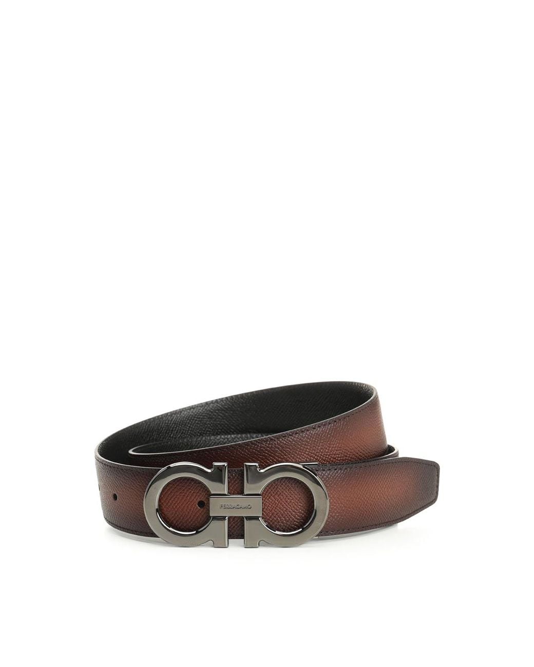 Ferragamo Brown Reversible And Adjustable Belt for men