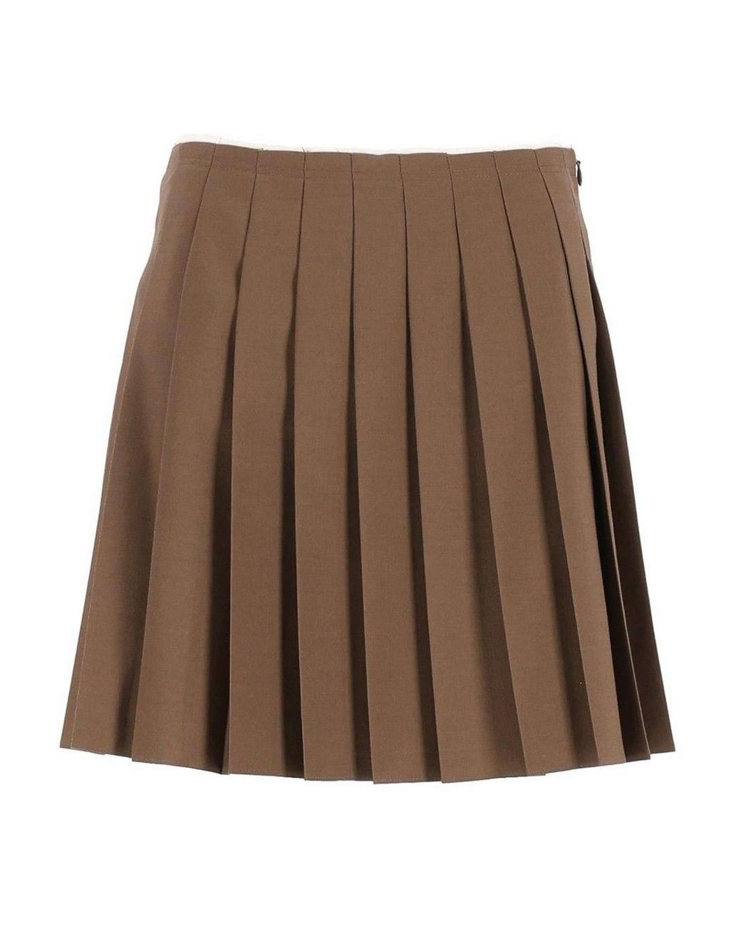 MM6 by Maison Margiela Brown Pleated Miniskirt