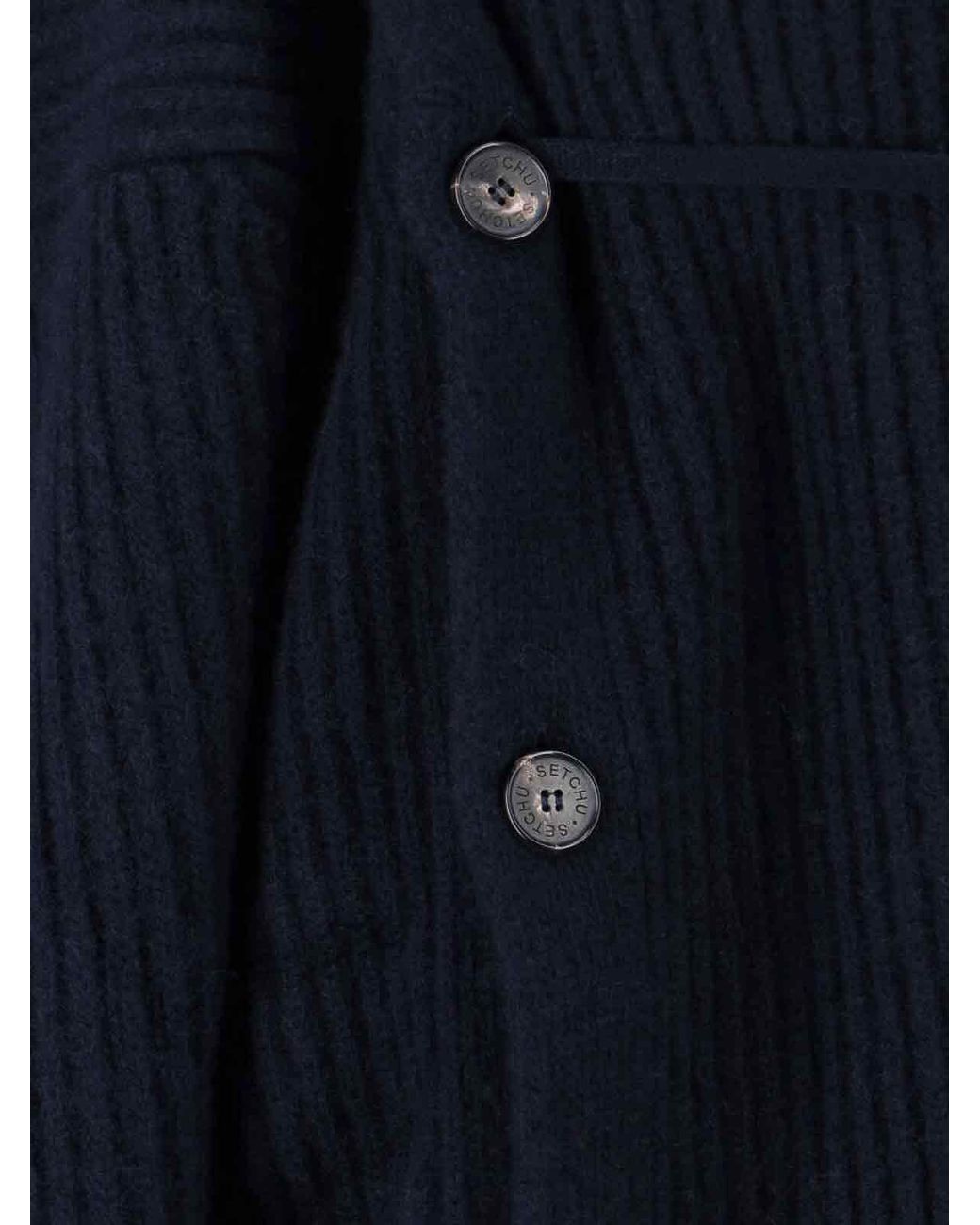 Setchu Blue Wool And Cashmere Blend Sweater