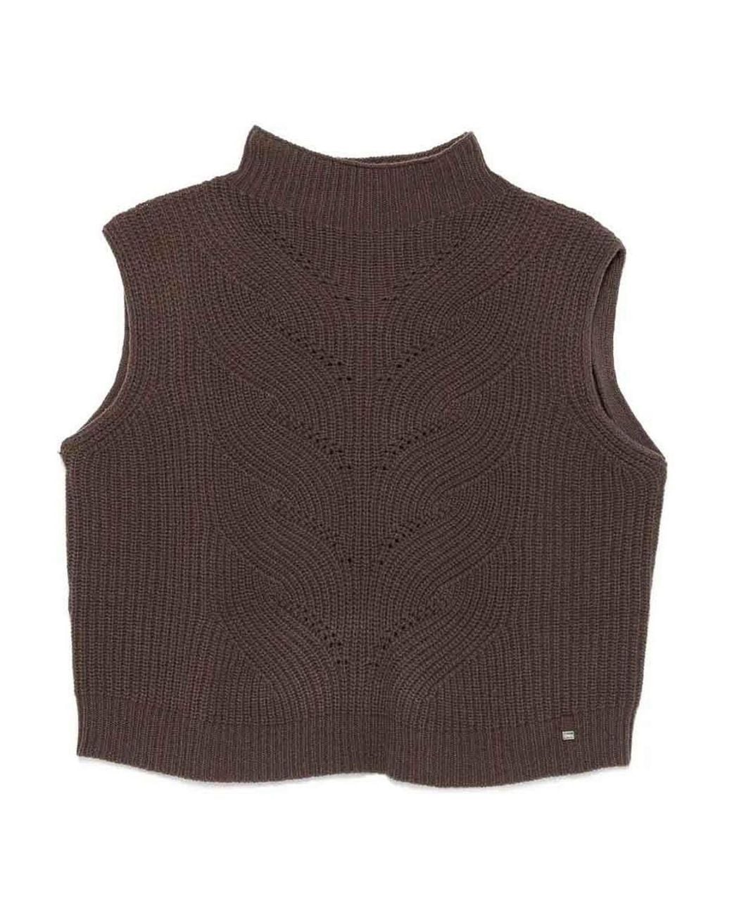 Herno Brown Sleeveless Sweater