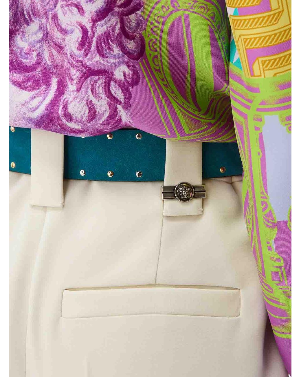 Versace Natural Stretch Wool Trousers