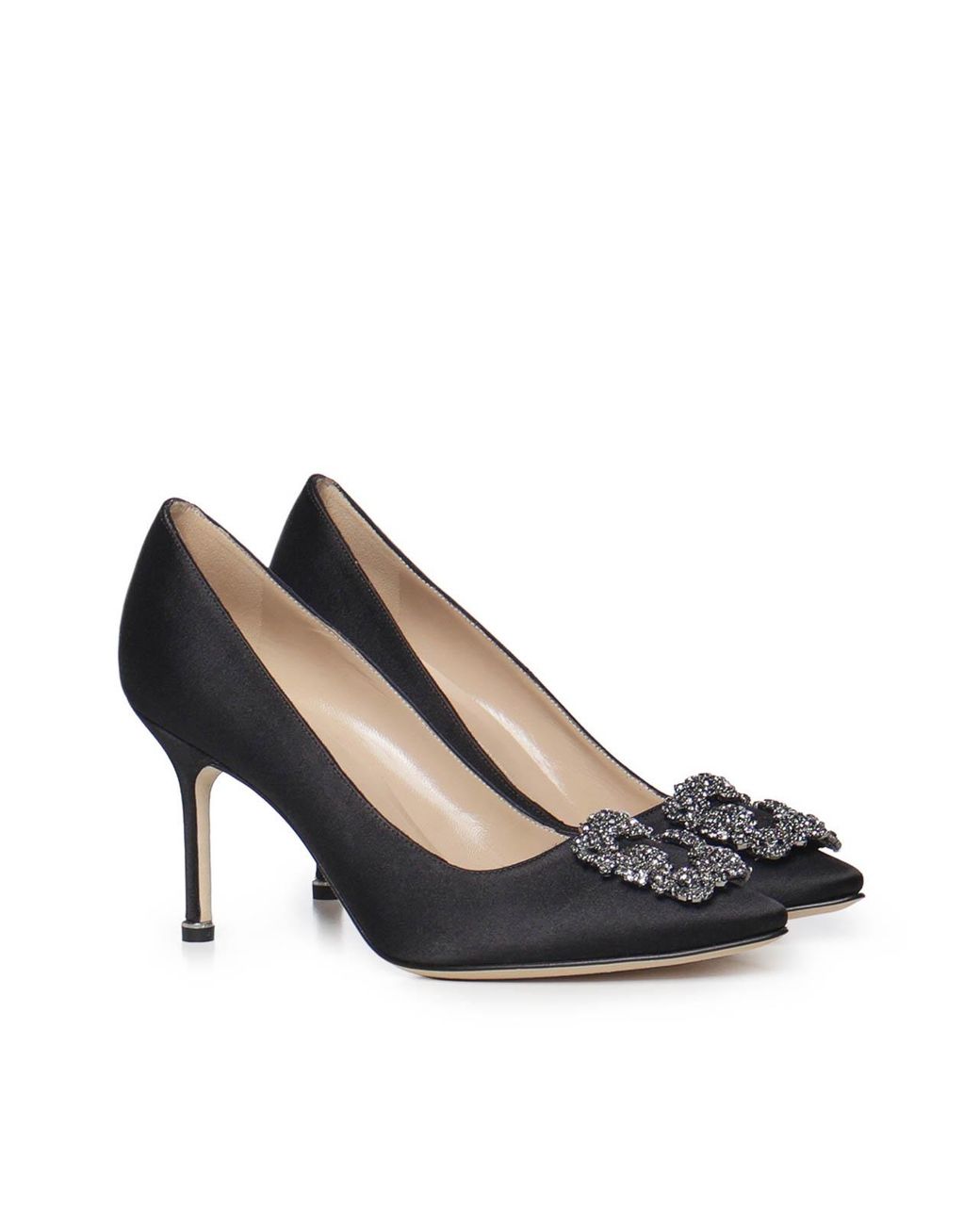 Manolo Blahnik Blue Hangisi Satin Pumps