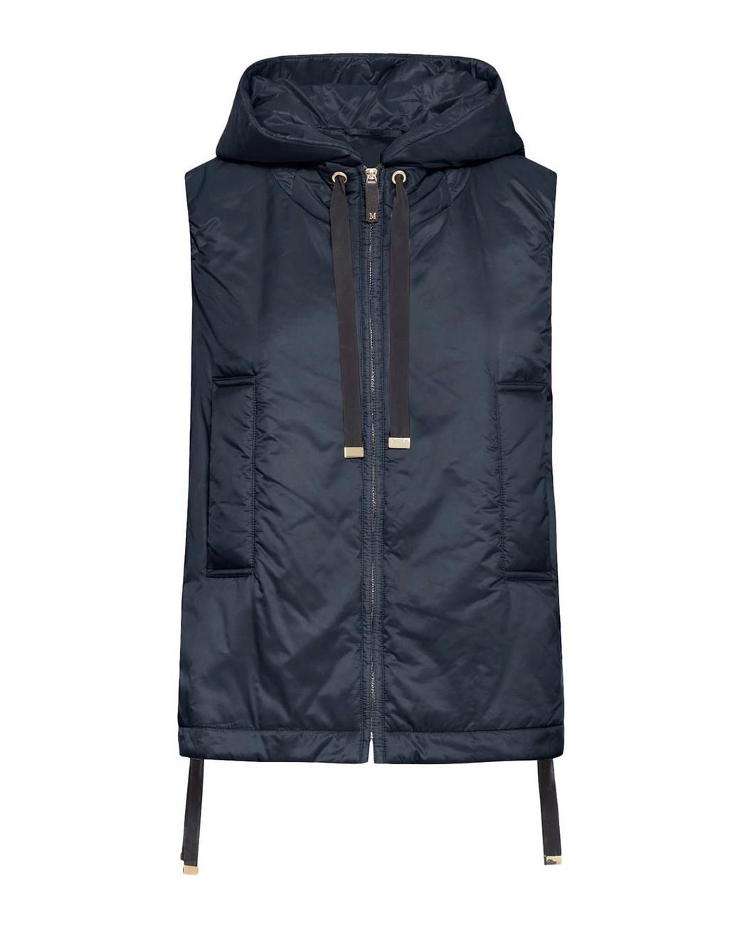 Max Mara Blue Padded Vest With Hood