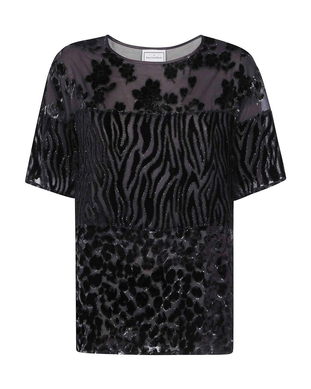 Pierre Louis Mascia Black Patchwork T-Shirt