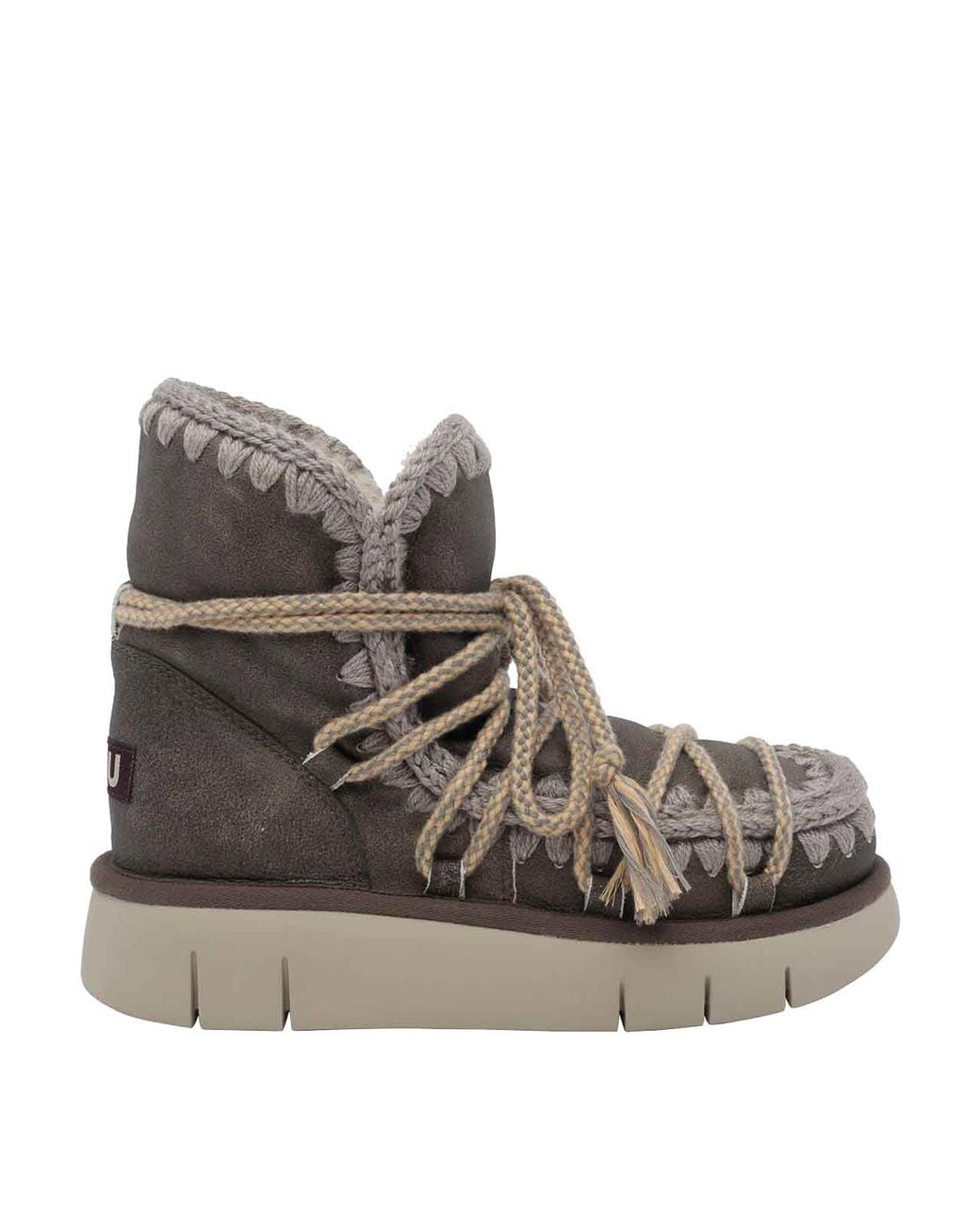 Mou Brown Bounce Scoubidou Lace Special Booties