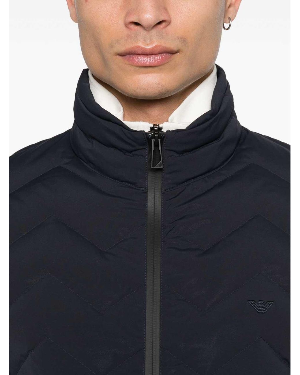 Emporio Armani Blue Nylon Down Jacket for men