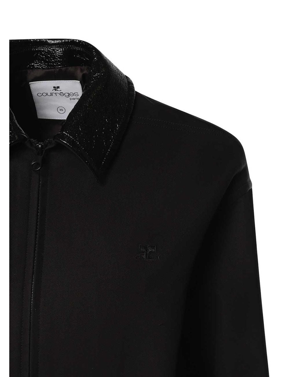 Courreges Black Cotton Canvas Bomber Jacket