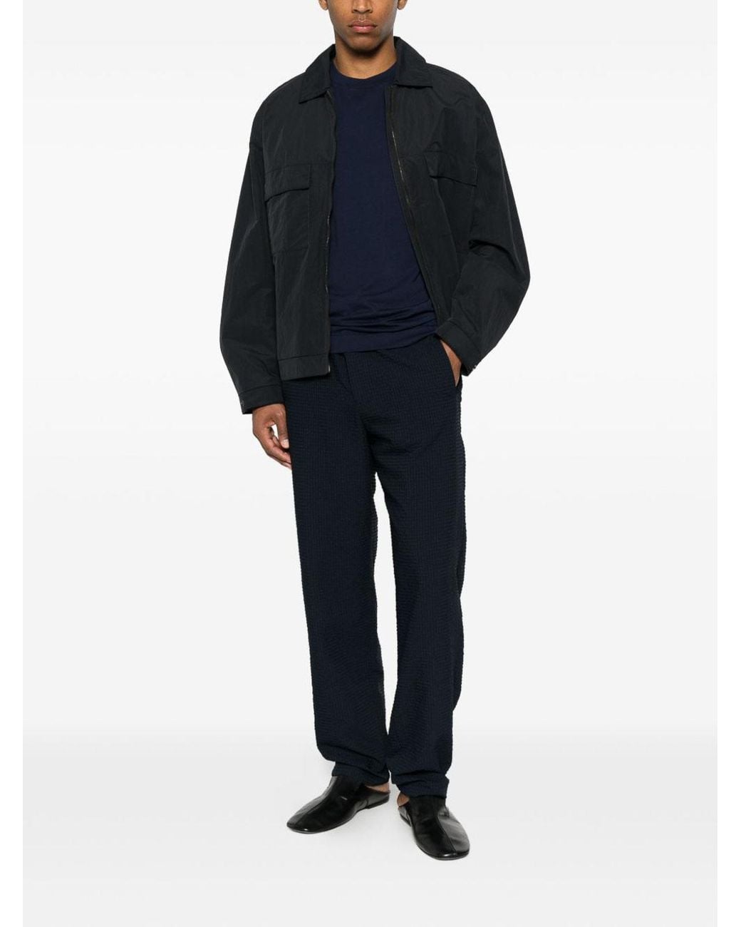 Emporio Armani Blue Straight-Leg Trousers for men
