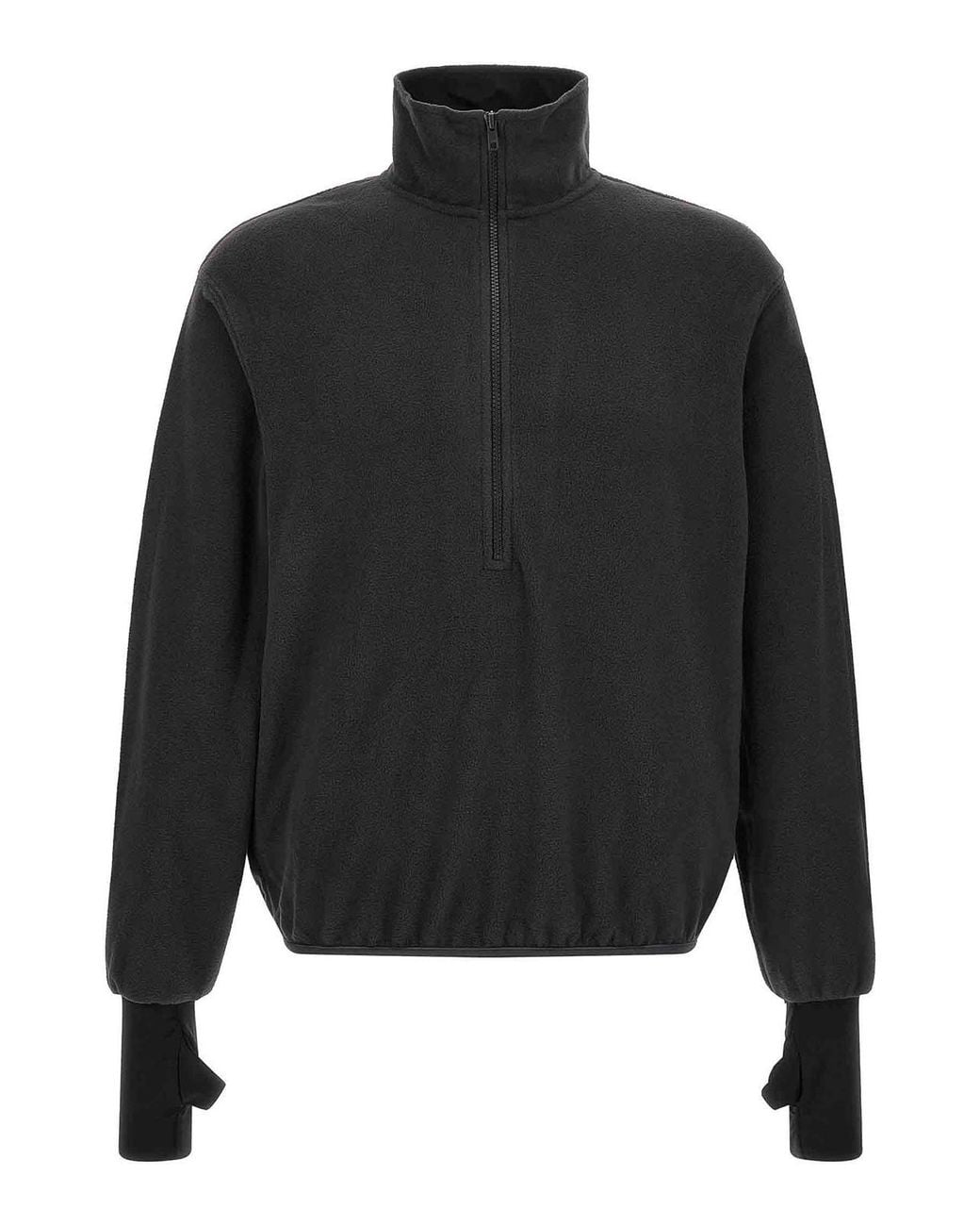 Entire studios Black Shell Fleece Pullover Fleece Sweatshirt for men