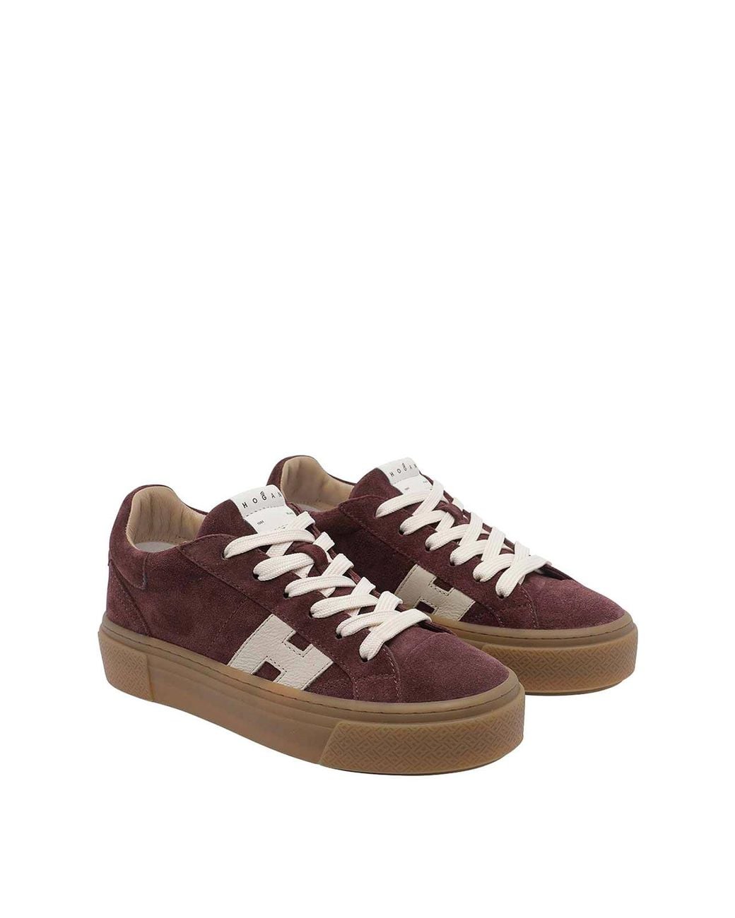 Hogan Brown Crosswind Suede Leather Platform Sneakers