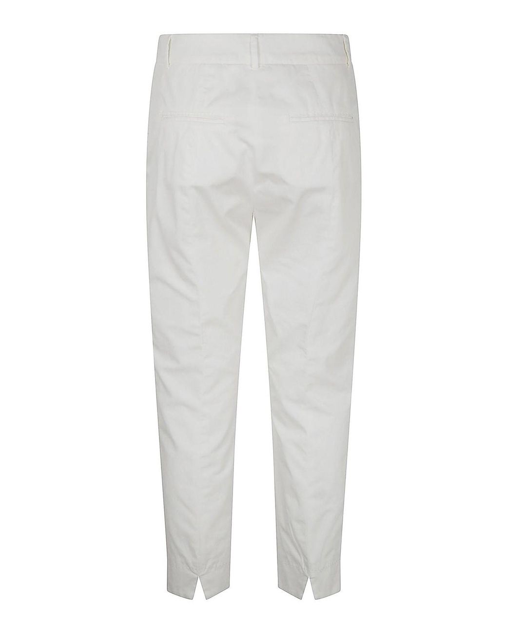 Peserico Gray Light Cotton Satin Stretch Trousers
