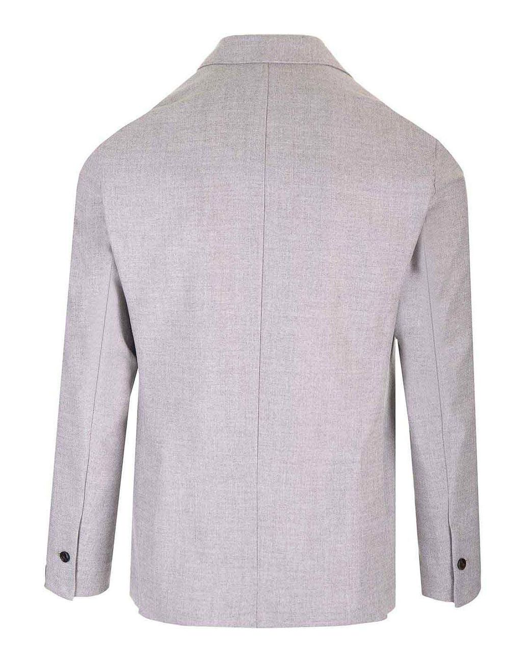 Barba Napoli Gray Easy Double Breasted Jacket for men