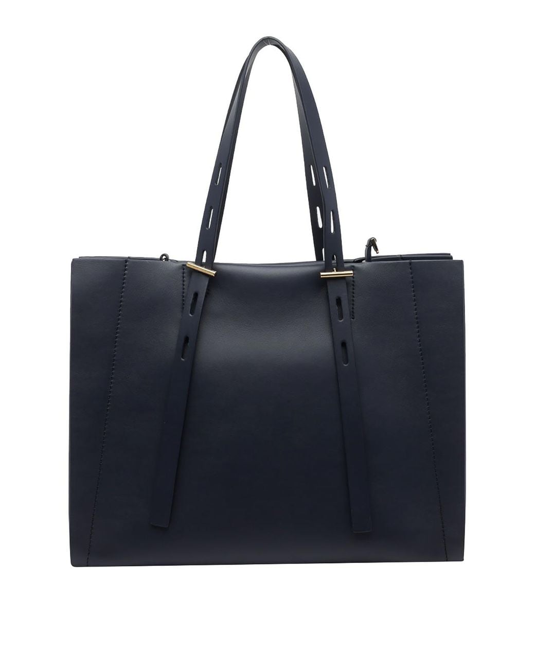 MINOBOSSI Black Dark Marina Leather Paulette Tote Bag