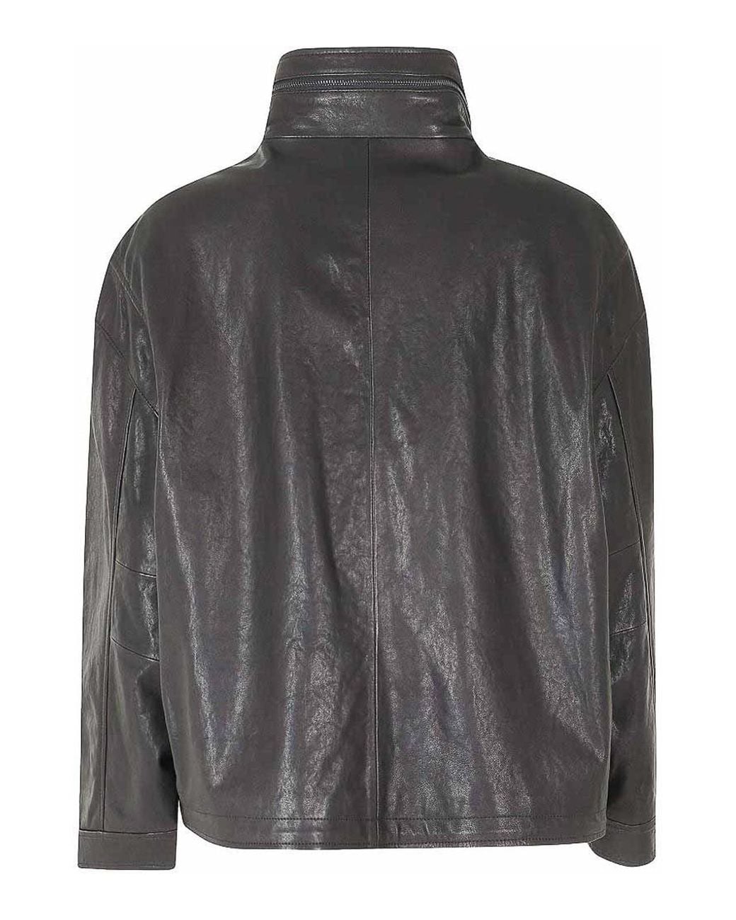 Emporio Armani Black Leather Blouson Jacket