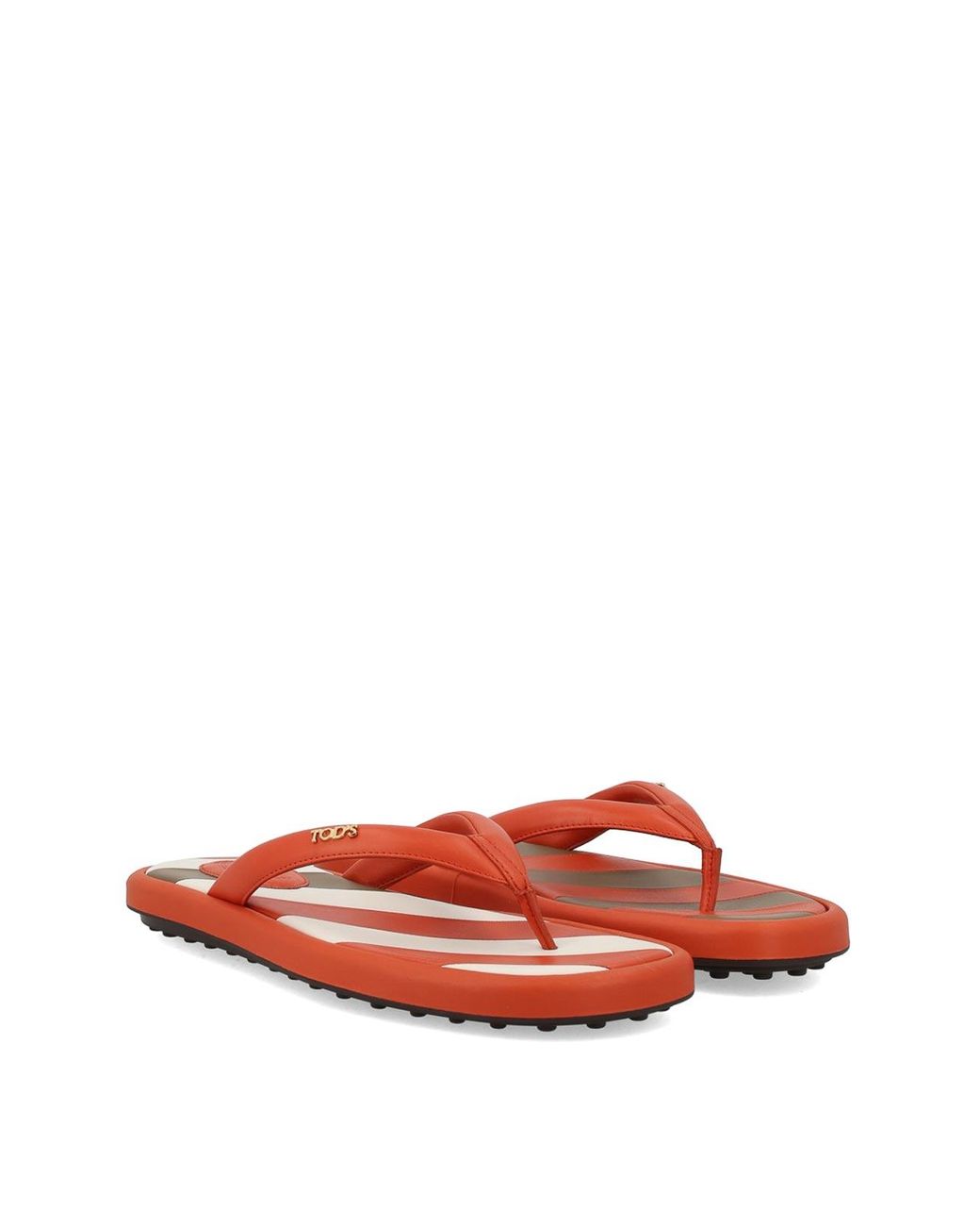 Tod's Red Flip-Flop Sandal With Logo