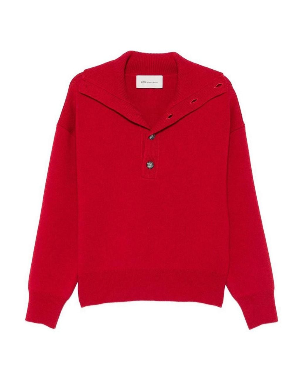 AMI Red Wool Turtle-Neck Sweater