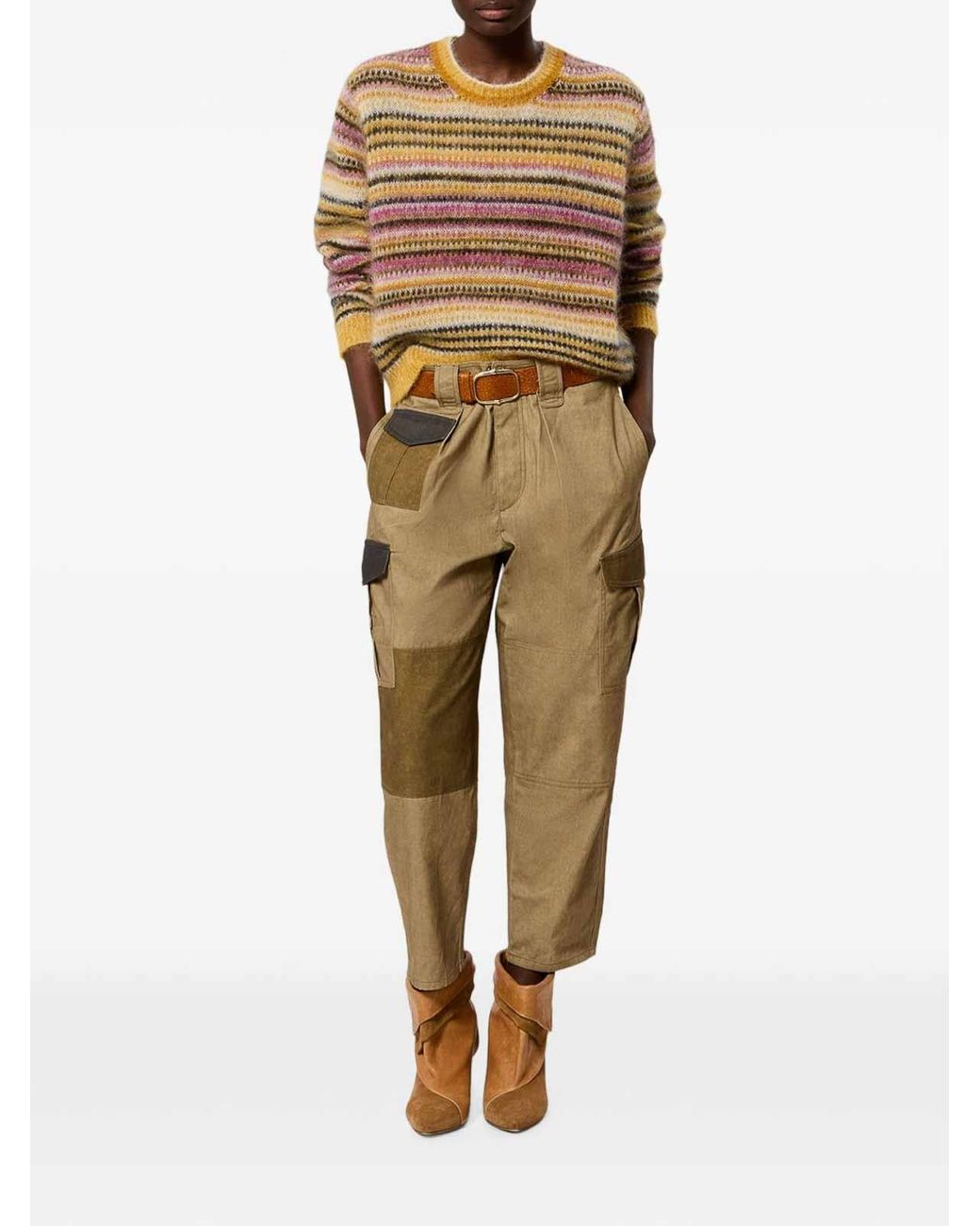 Isabel Marant Natural Morine Striped Mohair And Wool Sweater