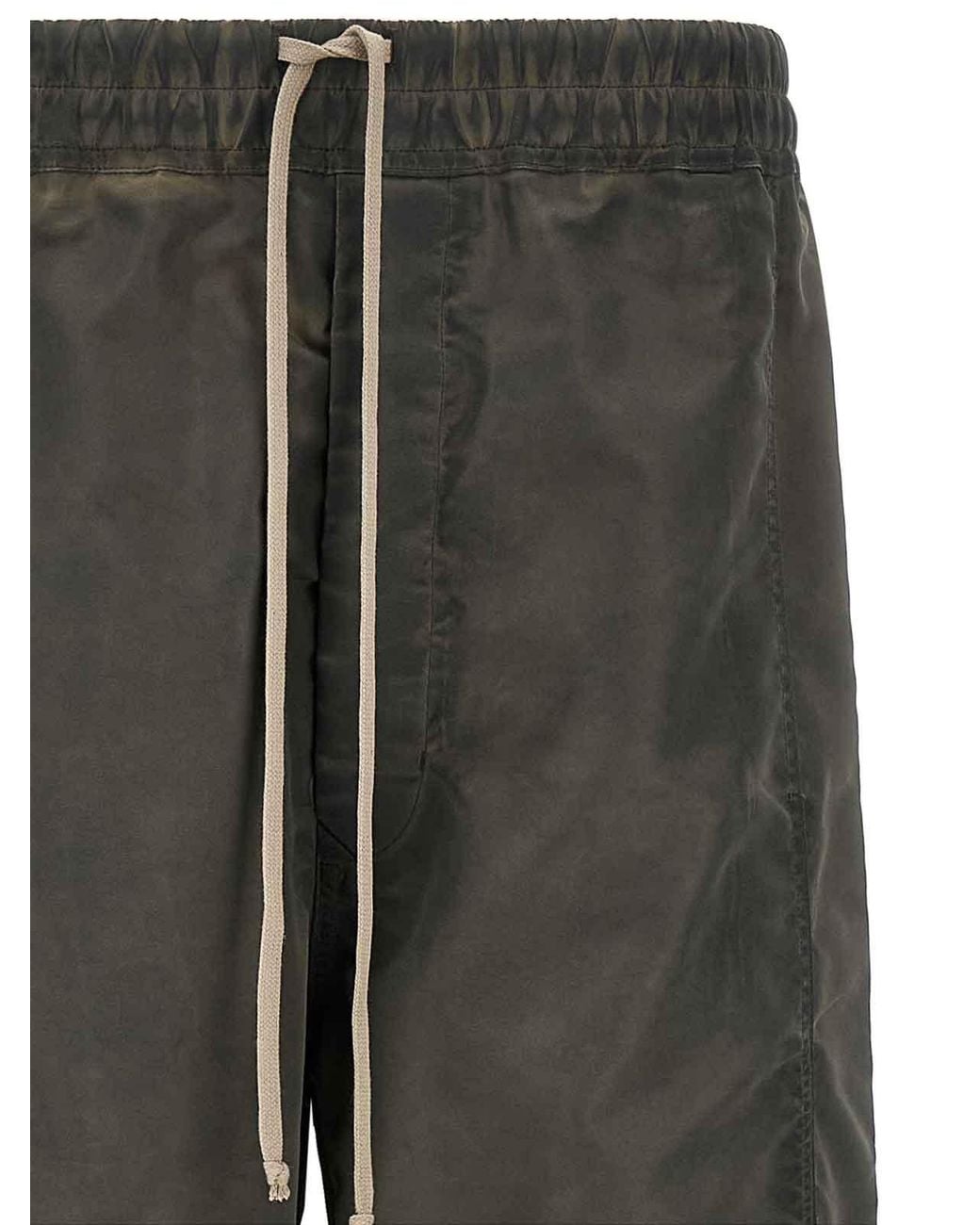 Rick Owens Gray Wide Pusher Satin Trousers for men