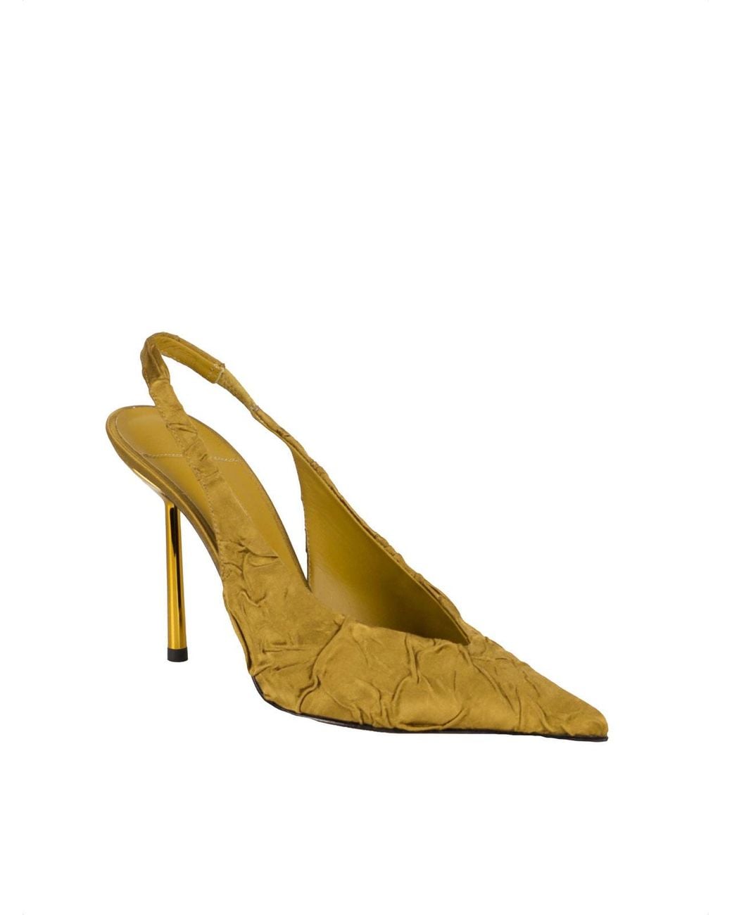 Le Silla Metallic Slingback Clevage Crinkled Fabric