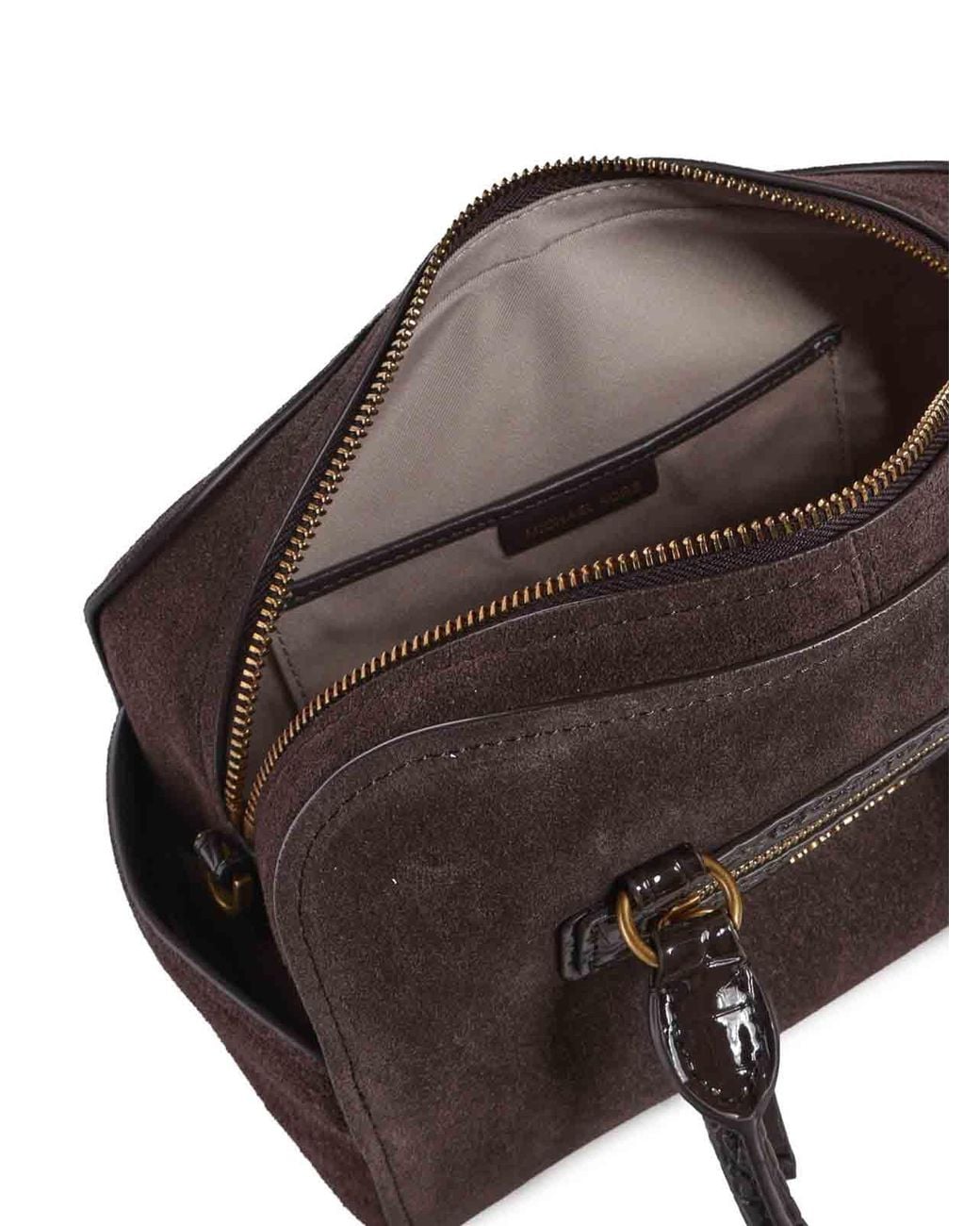 MICHAEL Michael Kors Brown Jet Set Travel Suede Crossbody Bag