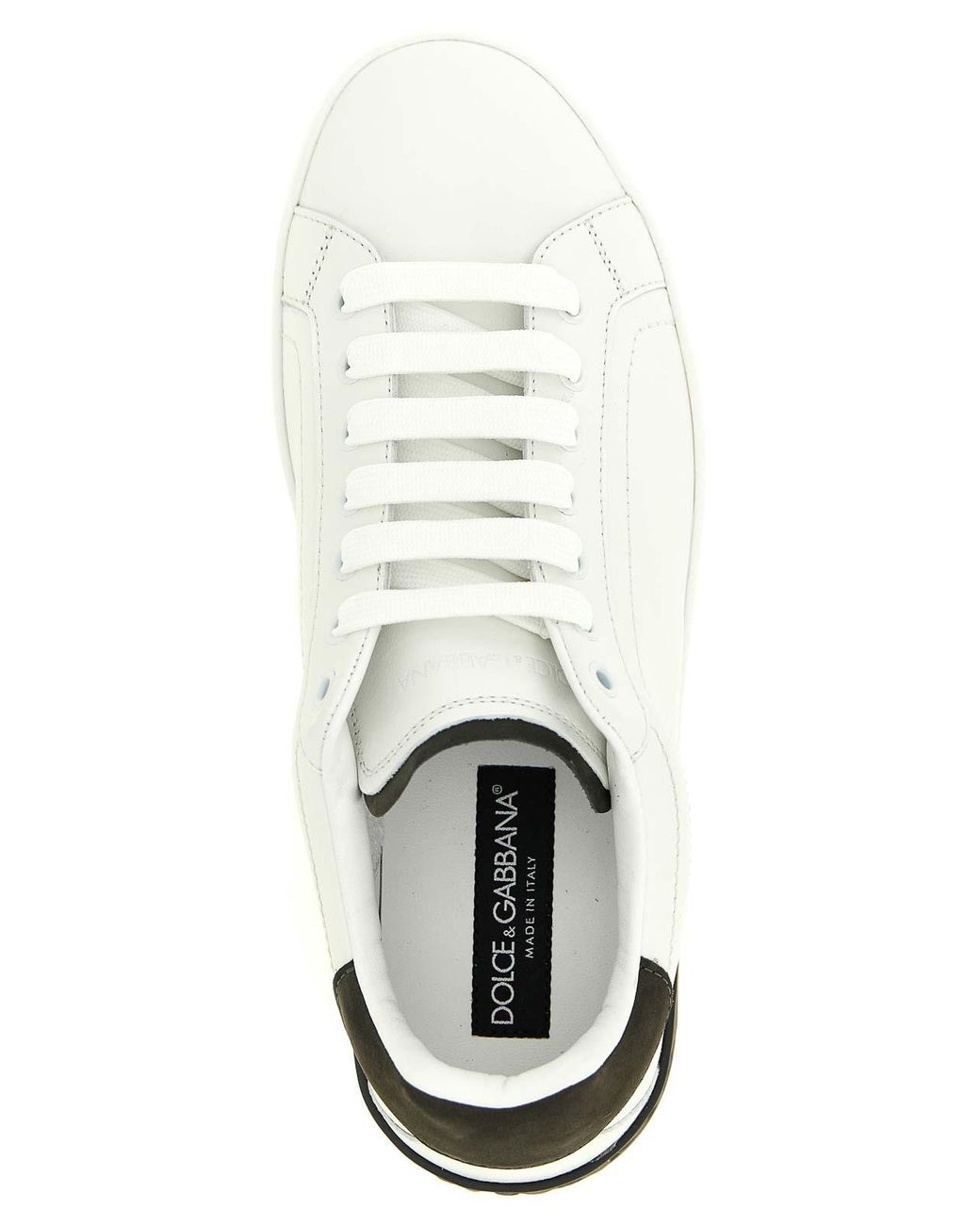 Dolce & Gabbana White Portofino Leather Sneakers for men