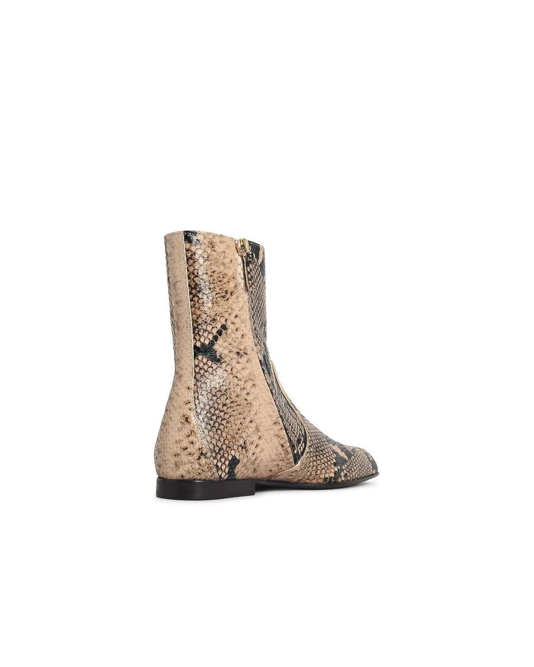 Khaite Brown Colt' Snake Leather Ankle Boots