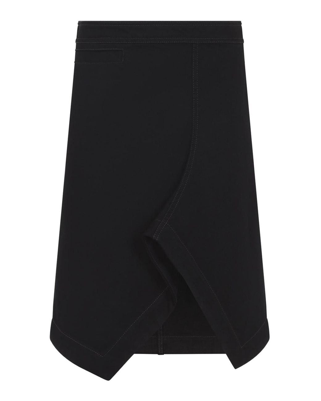Lemaire Black Asymmetric Midi Skirt