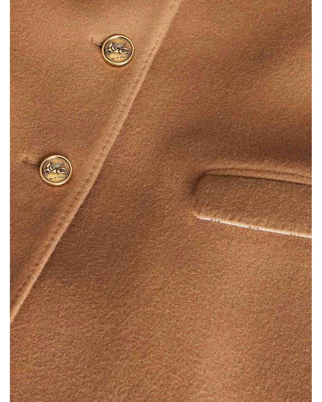 Etro Brown Coat With Engraved Logo