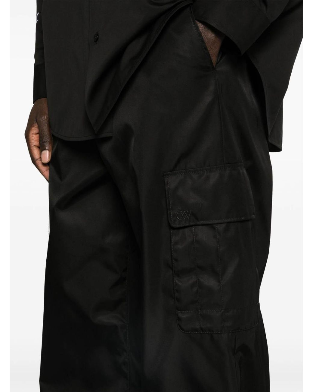 Off-White c/o Virgil Abloh Black Wide-Leg Cargo Trousers for men