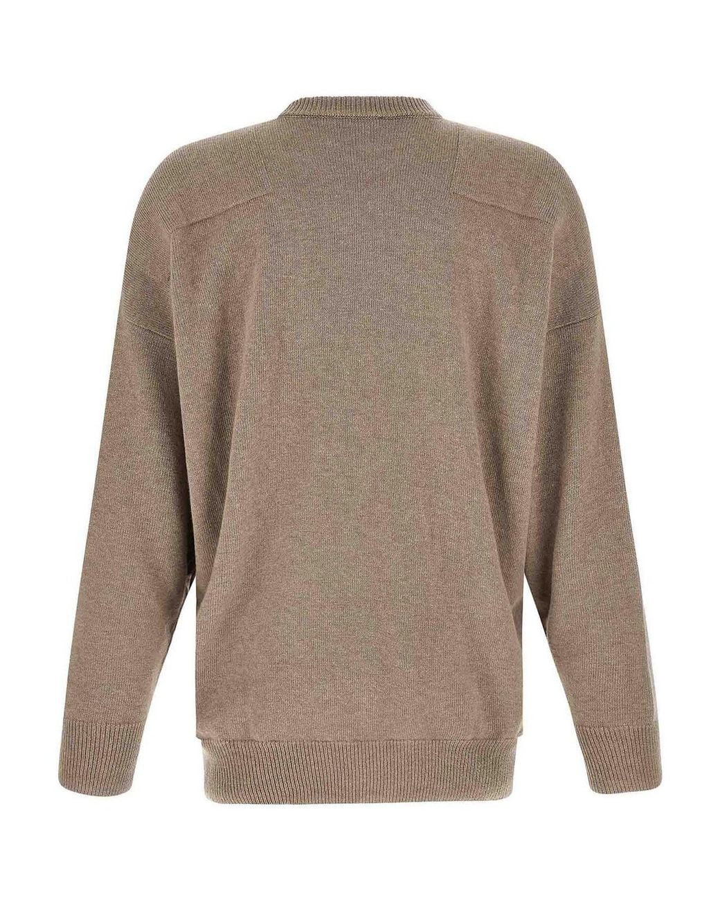 Jil Sander Rundhalspullover in Natural für Herren