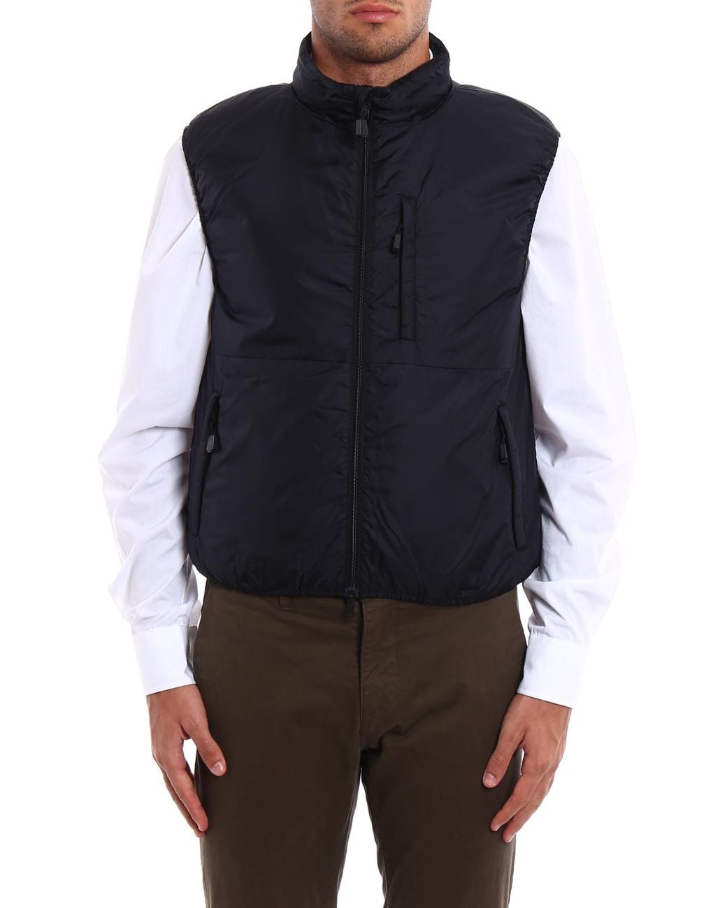 Aspesi Blue Jil Nylon Taffeta Padded Vest for men