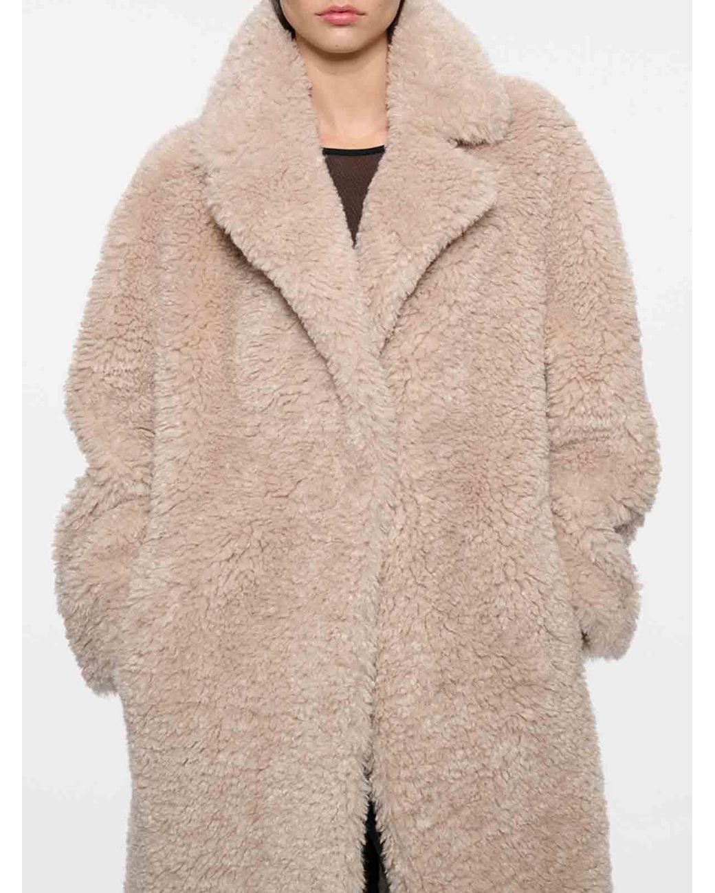 Stand Studio Natural Jazmin Faux Fur Coat