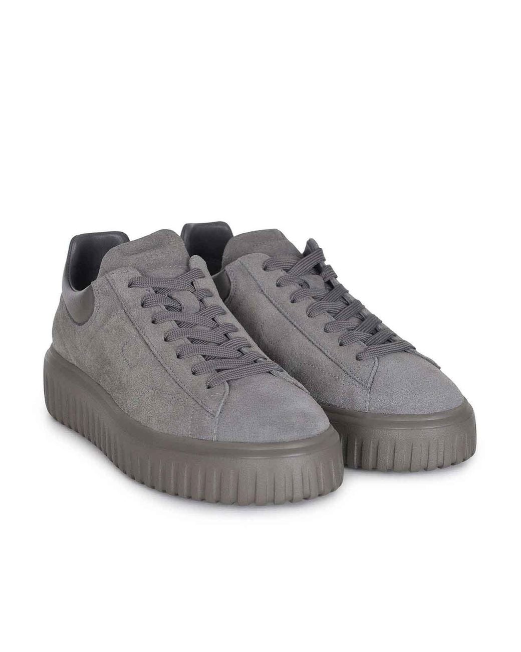 Hogan Gray Sneakers "H-Stripes" for men