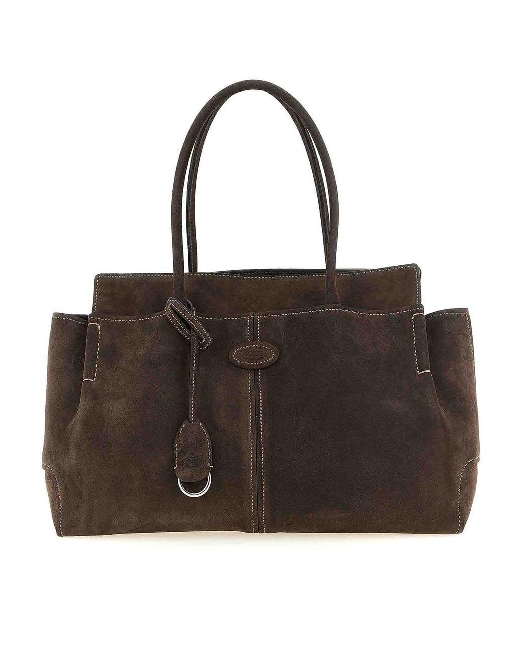 Tod's Black Medium Suede Shopping Bag