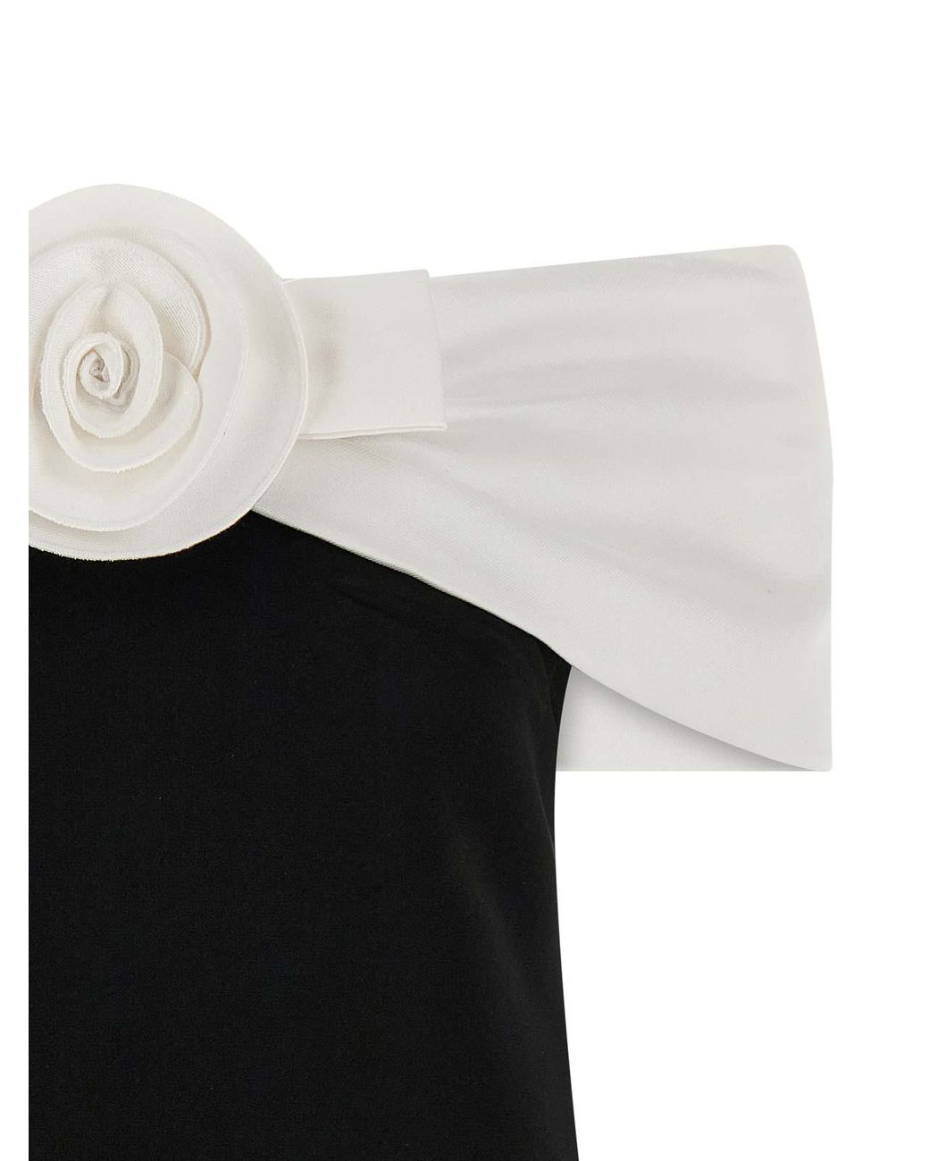 Self-Portrait Black Crpe Flower Mini Dress