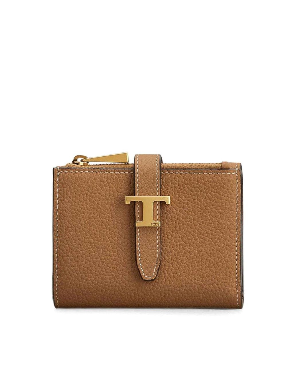 Tod's Brown Tri-Fold Leather Wallet