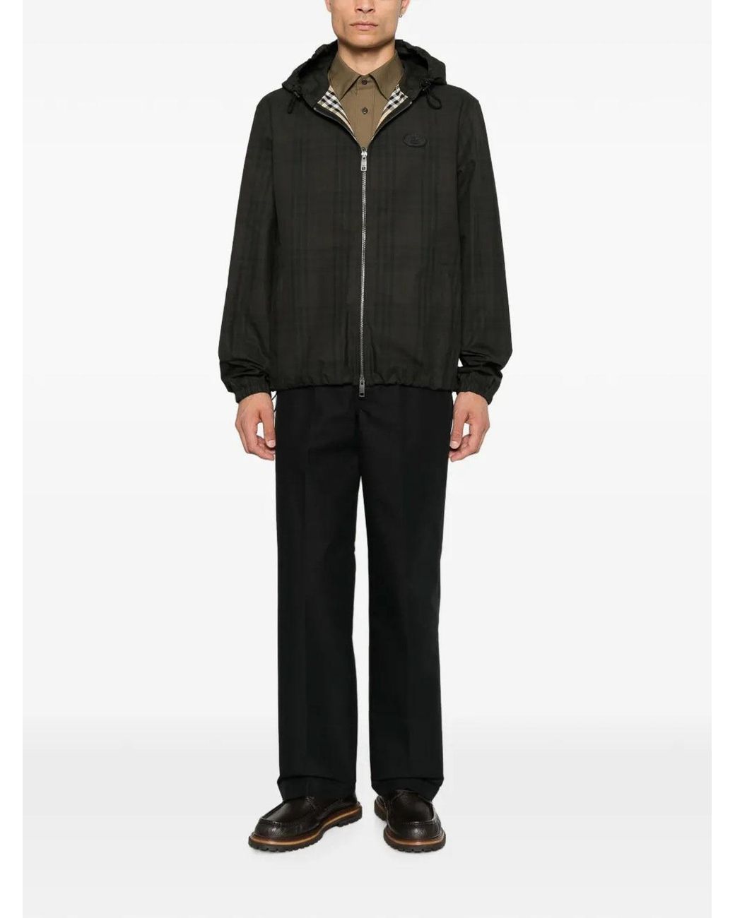 Burberry Black M Anorak Sand Ip Check for men