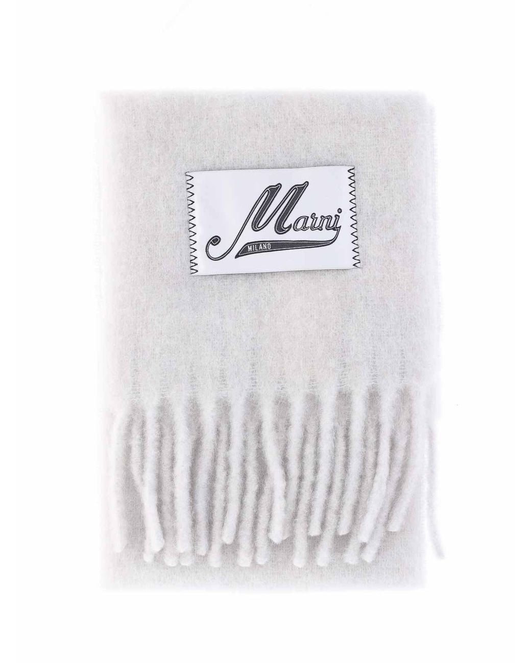 Marni White Alpaca Blend Scarf