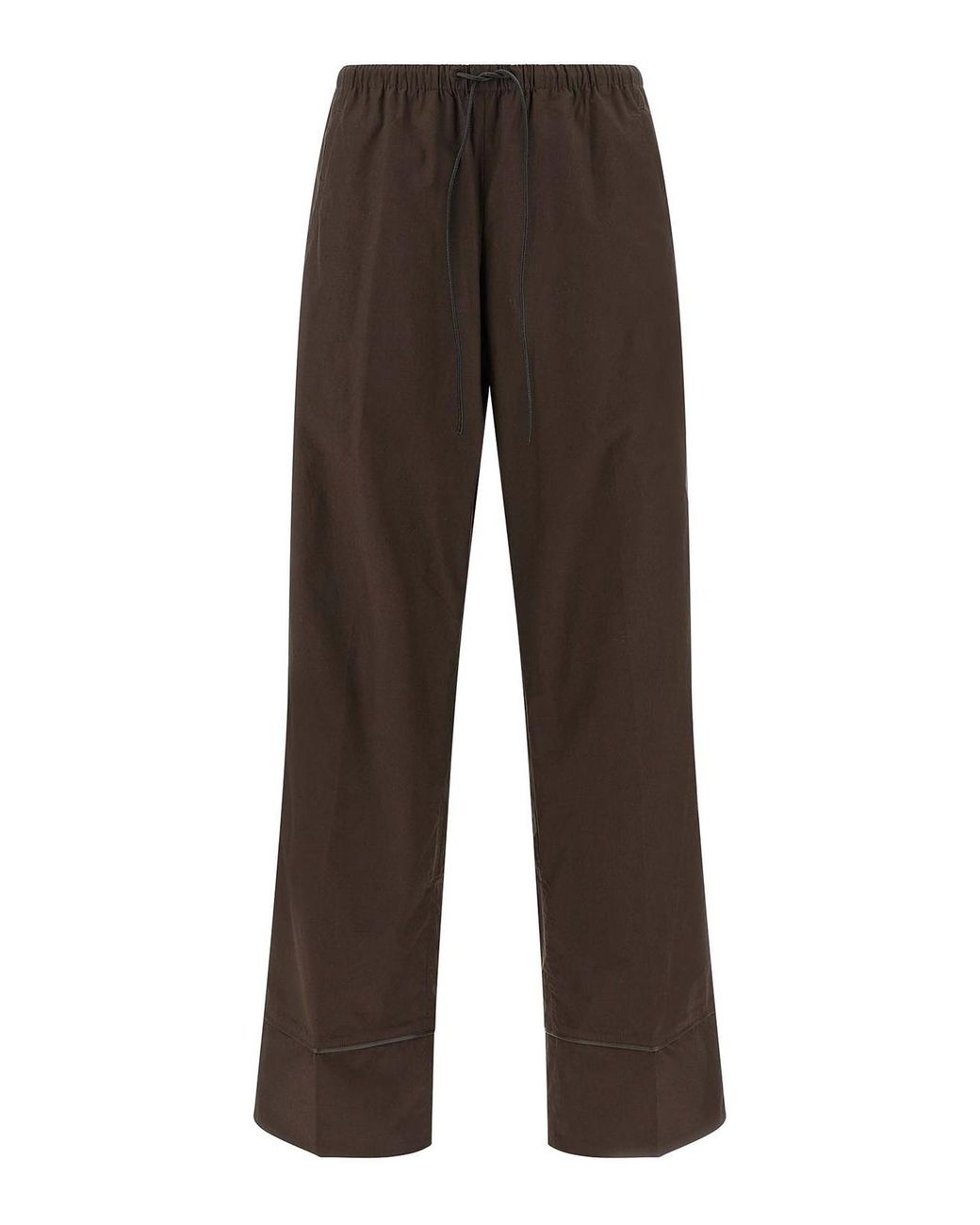 Yves Salomon Brown Leather Insert Pants
